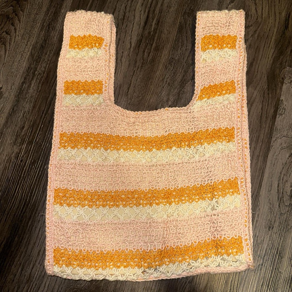 Handcrafted Pink and Orange Crochet Bag